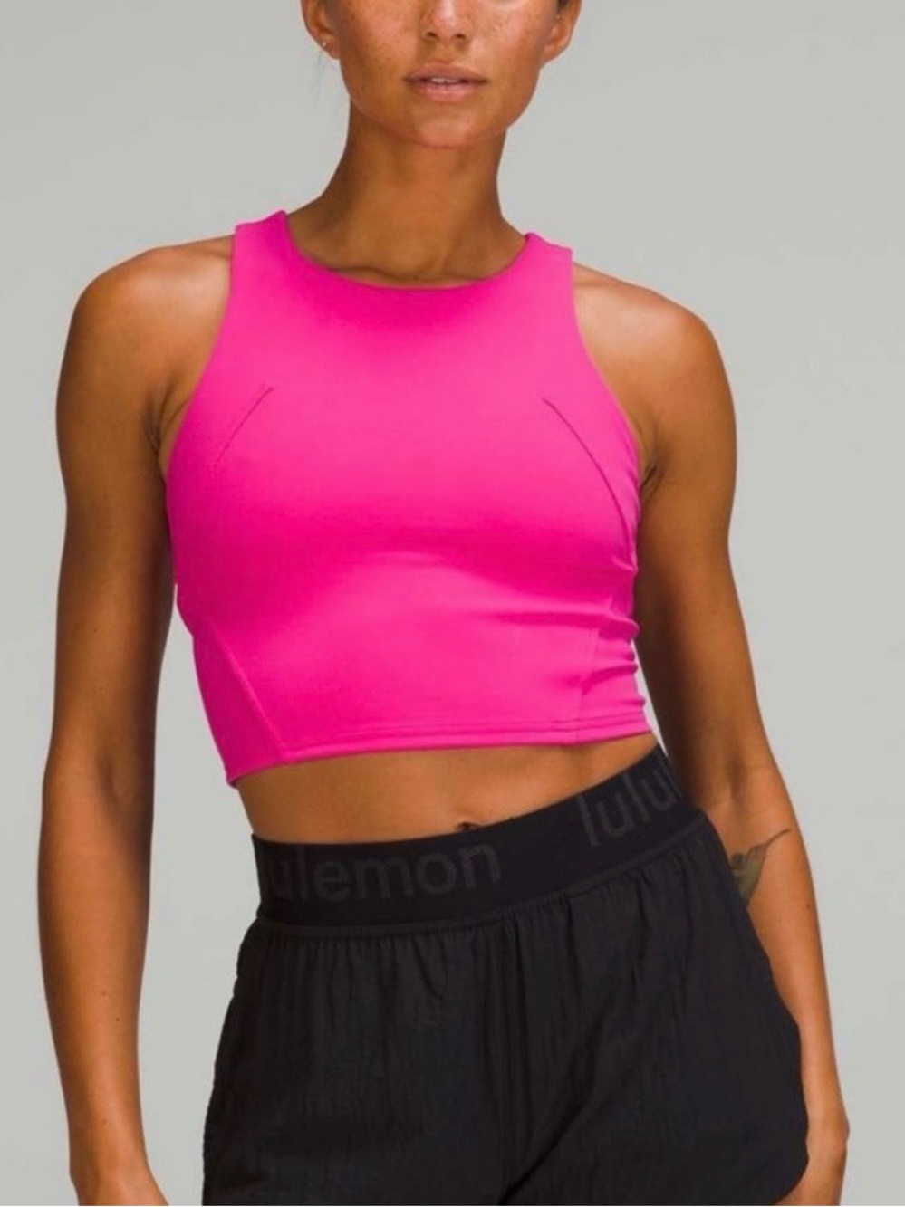 lululemon athletica Hot Pink Cropped Tank Top